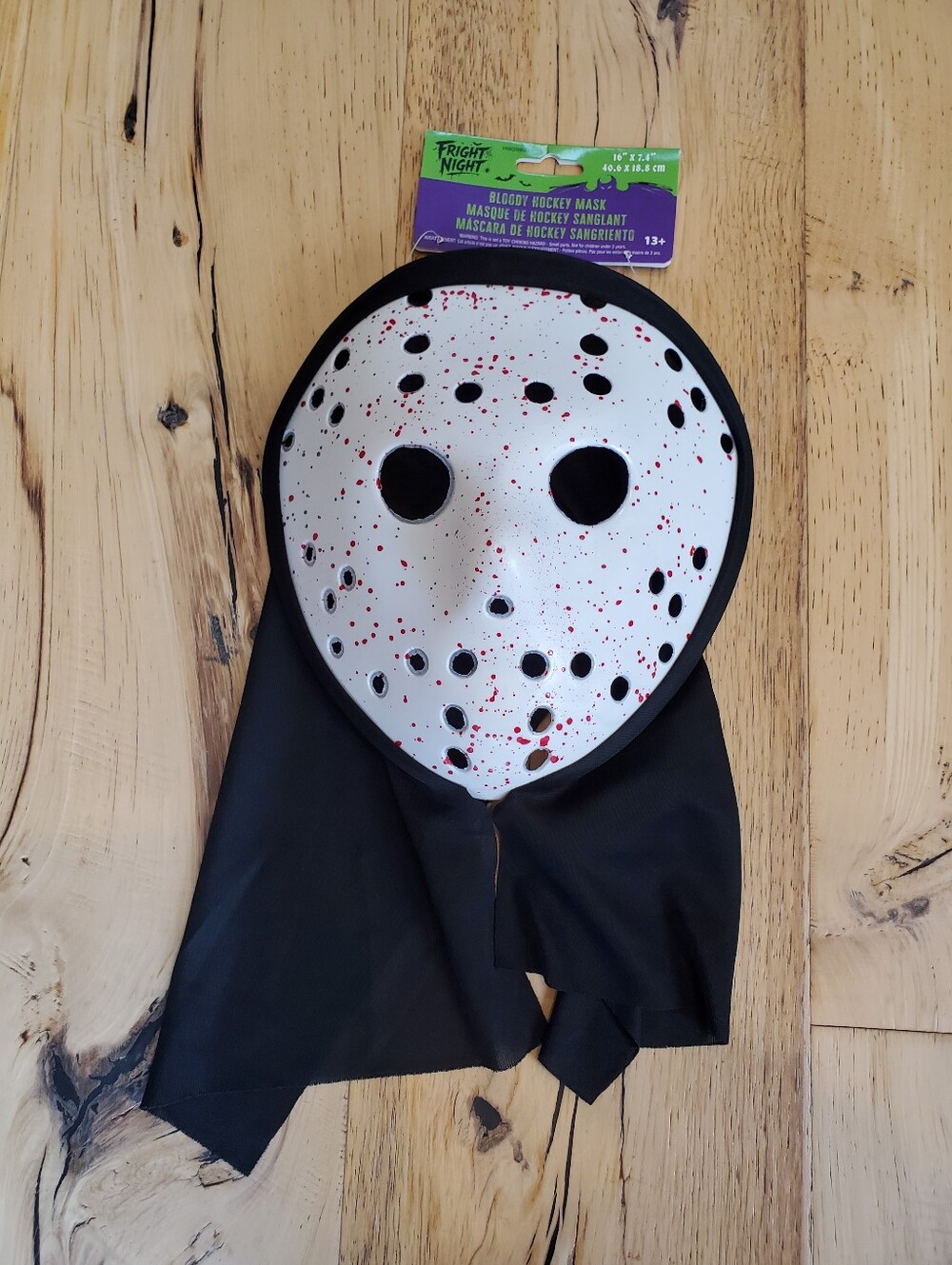 Fright Night Bloody Jason Hockey Mask Costume - White & Black